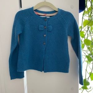 Burberry Girls Cashmere Cardigan with Bow